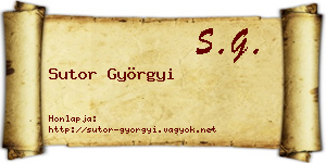 Sutor Györgyi névjegykártya